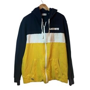 Lacoste Tricolor Hoodie in Navy, White, and Yellow